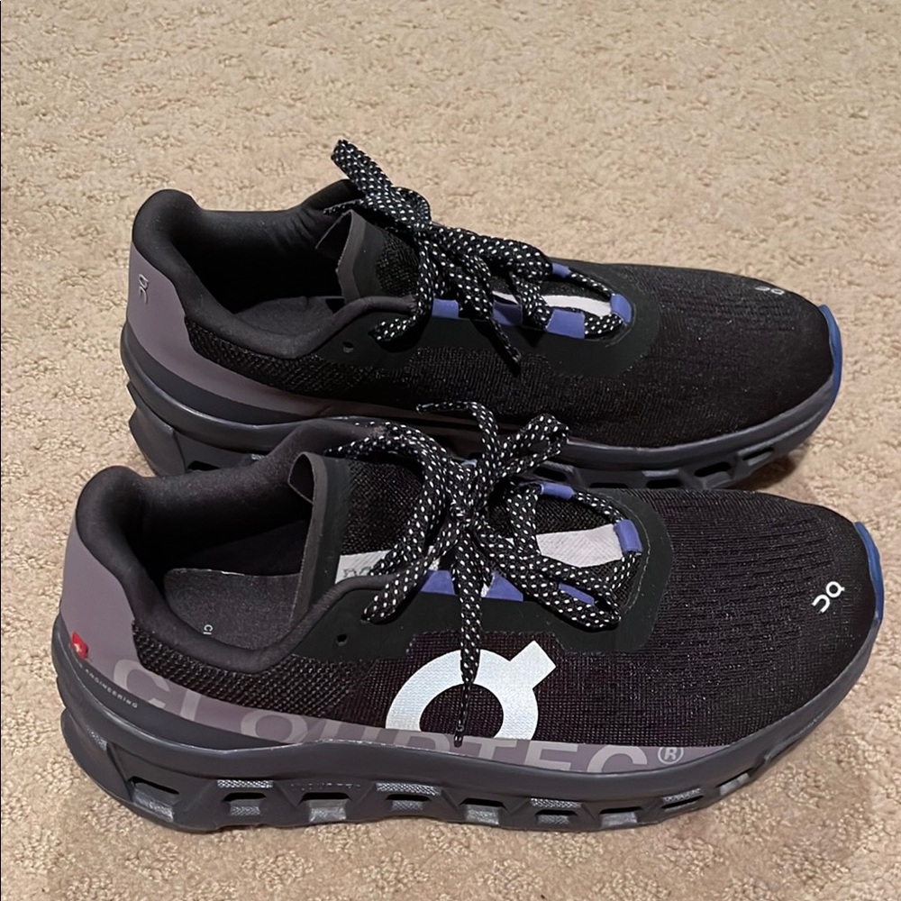 On Running Black and Gray Athletic Shoes with Cushioned Support - worn twice.